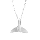 Wyland’s Sterling Silver Small Whale Tail Charm Necklace